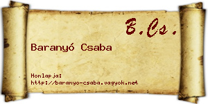 Baranyó Csaba névjegykártya
