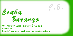 csaba baranyo business card